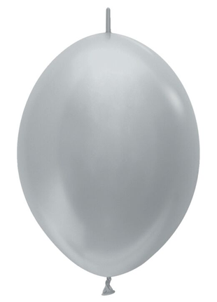 12in Sempertex Link-O-Loon Metallic Silver 50ct - Joker Party Supply