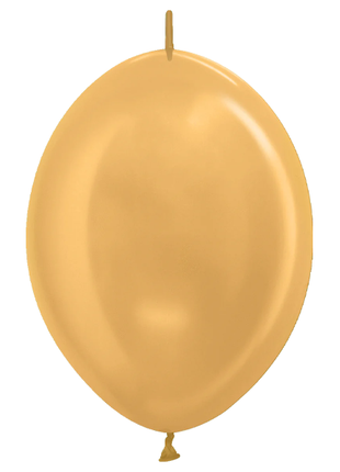 12in Sempertex Link-O-Loon Metallic Gold 50ct - Joker Party Supply