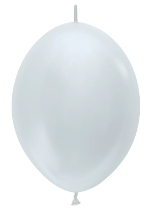 6in Sempertex Link-O-Loon Pearl White 50ct - Joker Party Supply