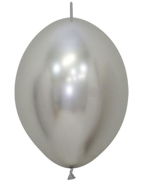 6in Sempertex Link-O-Loon Reflex Silver 50ct