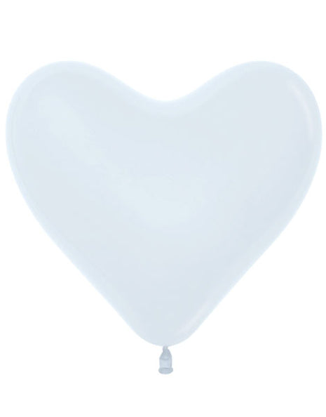 Corazones blancos de moda Sempertex de 11 pulgadas, 50 unidades
