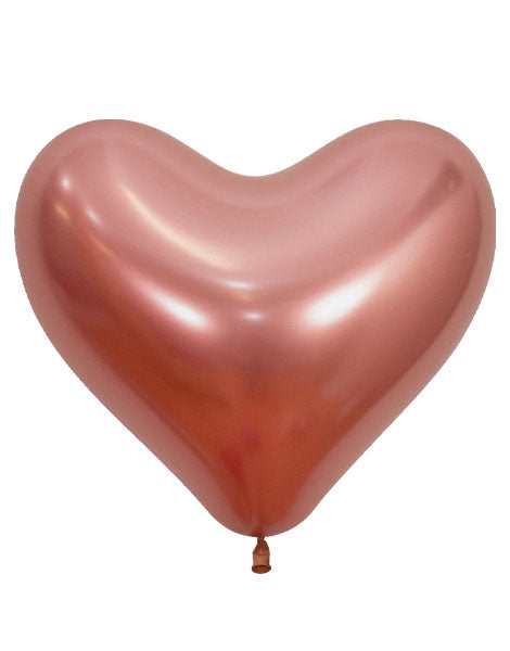 14in Sempertex Reflex Rose Gold Heart 25ct - Joker Party Supply