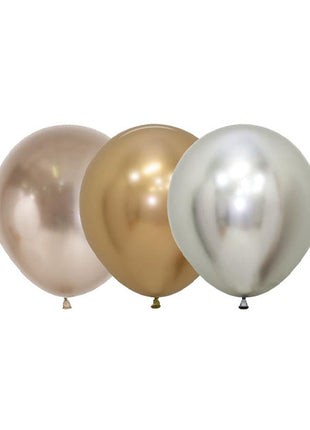 18in Sempertex Reflex Assortment Golden Luxury 15ct - Joker Party Supply