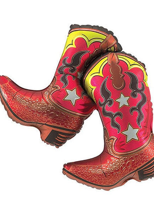 36in Betallic Western Dancing Boots Balloon - Joker Party Supply