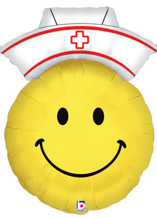 28in Betallic Smiley Nurse Balloon - Joker Party Supply