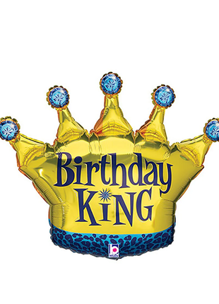 30in Betallic Birthday King Crown Balloon - Joker Party Supply