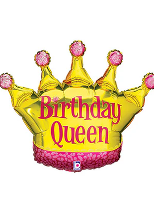 30in Betallic Birthday Queen Crown Balloon - Joker Party Supply