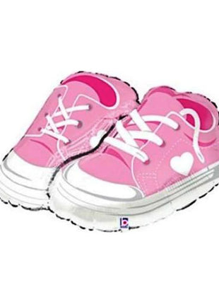 30in Betallic Baby Girl Pink Sneakers Balloon - Joker Party Supply