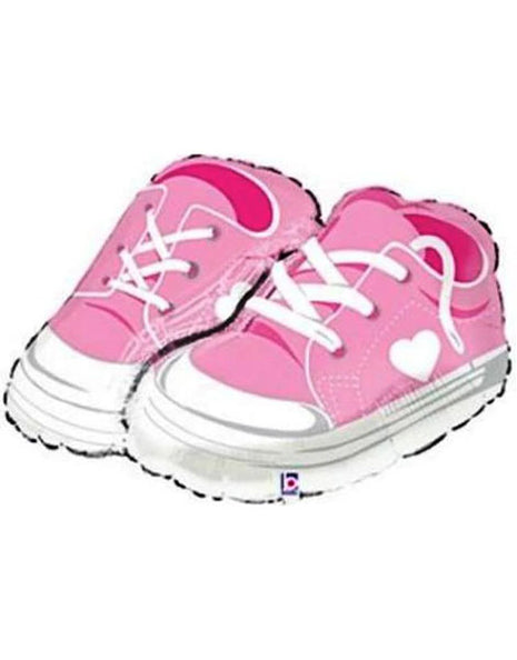 30in Betallic Baby Girl Pink Sneakers Balloon - Joker Party Supply
