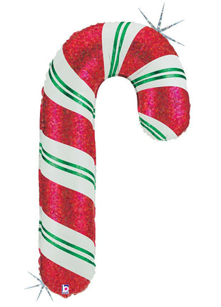 41in Betallic Holographic Candy Cane Balloon