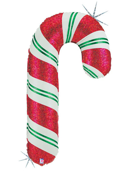 41in Betallic Holographic Candy Cane Balloon