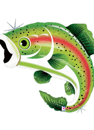 29in Betallic Rainbow Trout Fish Holographic Balloon