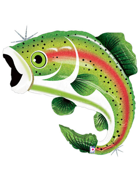29in Betallic Rainbow Trout Fish Holographic Balloon