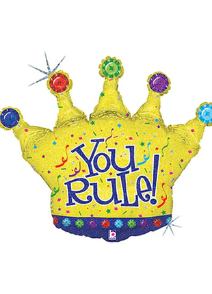36in Betallic You Rule Crown Balloon - Joker Party Supply