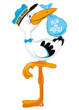 60in Betallic Special Delivery Stork It's a Boy Balloon