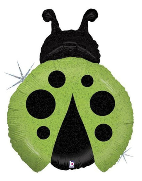 27in Betallic Green Lady Bug Holographic Balloon