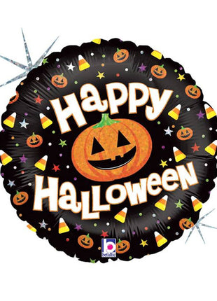 18in Betallic Happy Halloween Fun Holographic Balloon