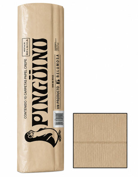 Pinguino Papel Crepe/Crepe Paper Beige 10 Ojas/10 Sheets