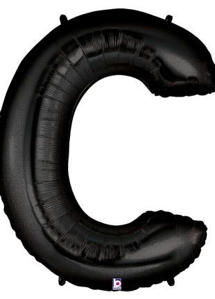 34in Betallic Black Letter C Megaloons - Joker Party Supply