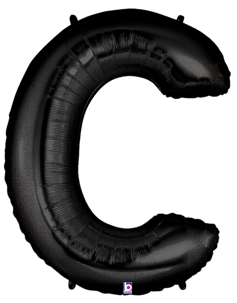 34in Betallic Black Letter C Megaloons - Joker Party Supply