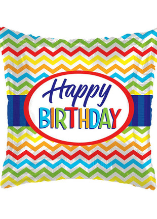 18in ConverUSA Chevron Birthday Balloon