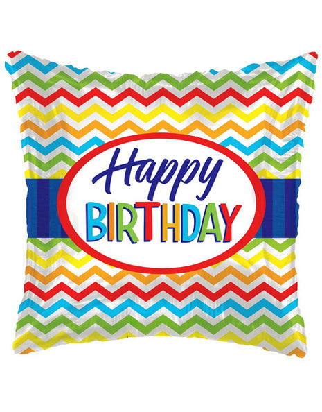 18in ConverUSA Chevron Birthday Balloon