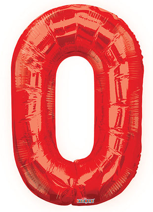 34in Conver USA Red Number 0 Balloon - Joker Party Supply