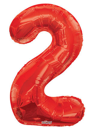 34in Conver USA Red Number 2 Balloon - Joker Party Supply