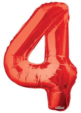 34in Conver USA Red Number 4 Balloon - Joker Party Supply