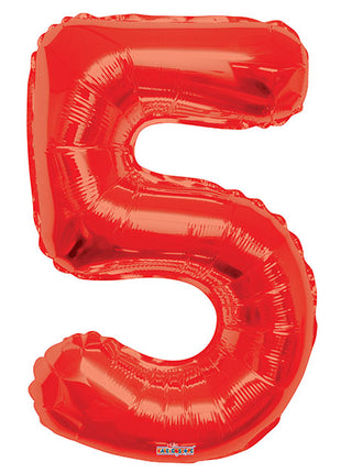 34in Conver USA Red Number 5 Balloon - Joker Party Supply
