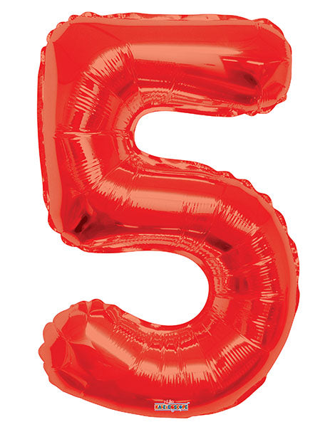 34in Conver USA Red Number 5 Balloon - Joker Party Supply