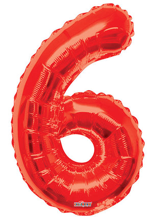 34in Conver USA Red Number 6 Balloon - Joker Party Supply