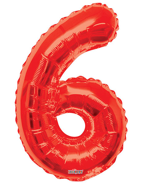 34in Conver USA Red Number 6 Balloon - Joker Party Supply