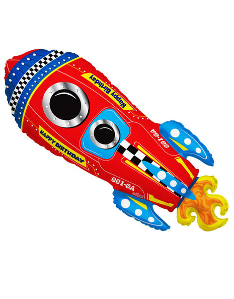 28in ConverUSA Happy Birthday Rocket Balloon