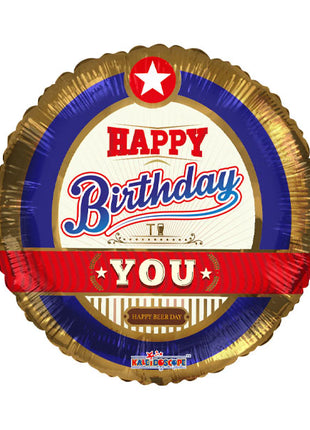 Globo de cerveza "Feliz cumpleaños" de ConverUSA de 18 pulgadas