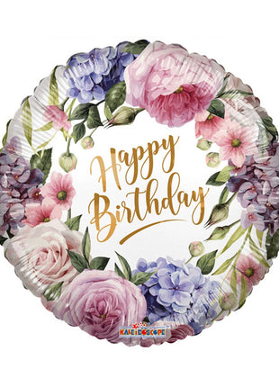 18in ConverUSA Birthday Floral Balloon