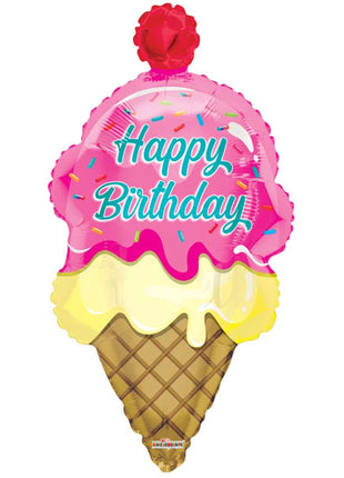 Globo de helado de feliz cumpleaños ConverUSA de 36 pulgadas