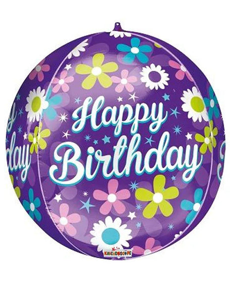 Globo ConverUSA de 22 pulgadas con diseño de flores y esferas de feliz cumpleaños