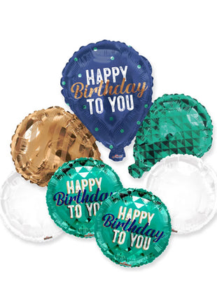 Conver USA Birthday Balloons Pattern Bouquet Balloons 5pc - Joker Party Supply