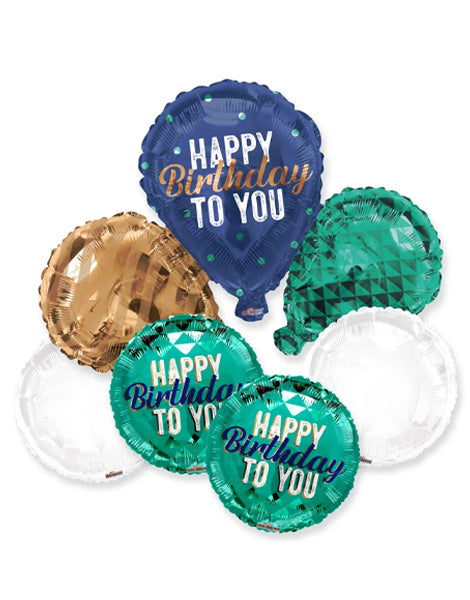 Conver USA Birthday Balloons Pattern Bouquet Balloons 5pc - Joker Party Supply