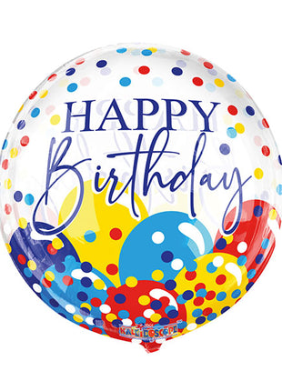 18in Conver USA Clear View Happy Birthday Balloons Gelliball Balloon - Joker Party Supply