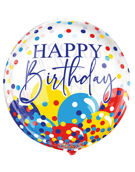 18in Conver USA Clear View Happy Birthday Balloons Gelliball Balloon - Joker Party Supply