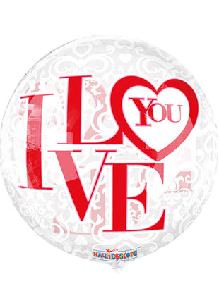 18in Conver USA Clear View I Love You Gelliball Balloon - Joker Party Supply