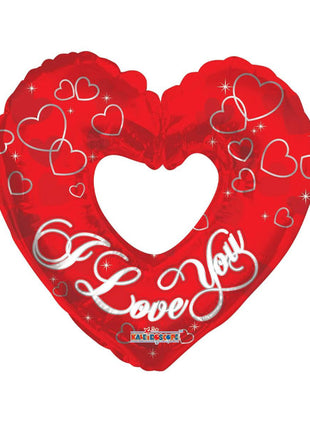 36in Conver USA I Love You Open Heart Balloon - Joker Party Supply