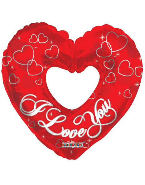 36in Conver USA I Love You Open Heart Balloon - Joker Party Supply