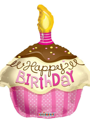 Globo de cupcake de feliz cumpleaños ConverUSA de 18 pulgadas