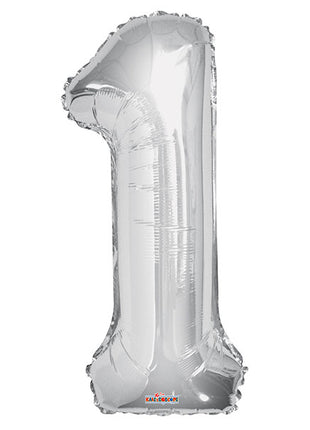 34in Conver USA Silver Number 1 Balloon - Joker Party Supply