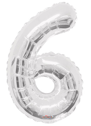 34in Conver USA Silver Number 6 Balloon - Joker Party Supply
