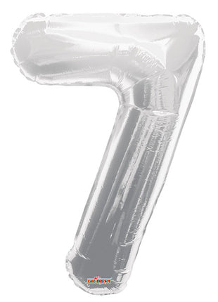 34in Conver USA Silver Number 7 Balloon - Joker Party Supply