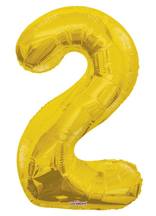 34in Conver USA Gold Number 2 Balloon - Joker Party Supply